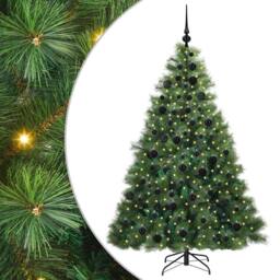 Berkfield Home Realistic Artificial Christmas Tree with 300 LEDs Green 180 cm PE - thumbnail 3