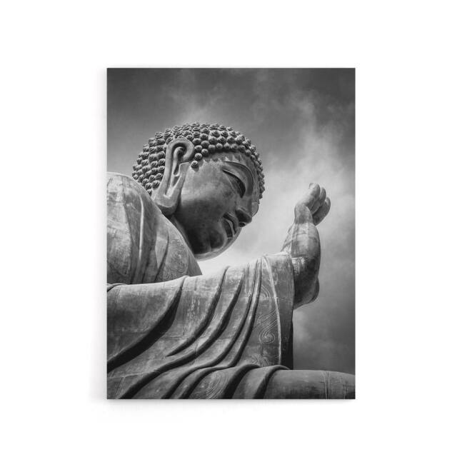 "Artery8 Warby Buddha Po Lin Lantau Island HK Canvas Wall Art Print in Grey - Size: W24"" x H32""" - image 1