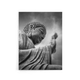 "Artery8 Warby Buddha Po Lin Lantau Island HK Canvas Wall Art Print in Grey - Size: W24"" x H32""" - thumbnail 1