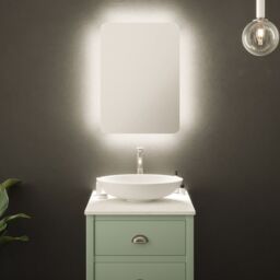 Loops 500 x 700mm IP44 Backlit Bathroom Mirror - Demister & Shaver Socket Tunable LED - thumbnail 4