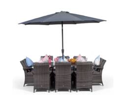 Thats Furniture Arizona Rectangular 8 Seater Rattan Patio Dining Set in Grey - thumbnail 2