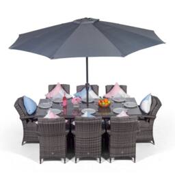 Thats Furniture Arizona Rectangular 8 Seater Rattan Patio Dining Set in Grey - thumbnail 1
