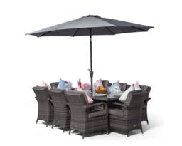 Thats Furniture Arizona Rectangular 8 Seater Rattan Patio Dining Set in Grey - thumbnail 3