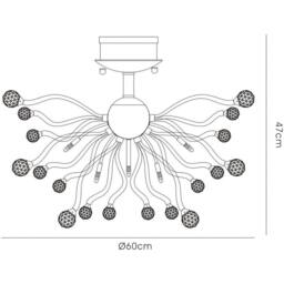 Netlighting Tizio Ceiling 10 Light G4 French GoldCrystal NOT LEDCFL Compatible in Gold - thumbnail 4