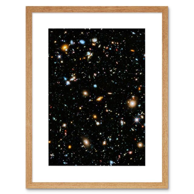 Artery8 Wall Art Print Hubble Space Astronomy Ultra Deep Field 2014 Ultraviolet Composite Separate Exposures Observations Distant Galaxies Primitive - image 1