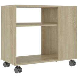 Berkfield Home Side Table Sonoma Oak 70x35x55 cm Engineered Wood in Light Tan - Size: 70 x 35 x 55 cm - thumbnail 3