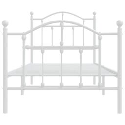 Berkfield Home Metal Bed Frame with Headboard & Footboard White 90x190 cm Single - thumbnail 5