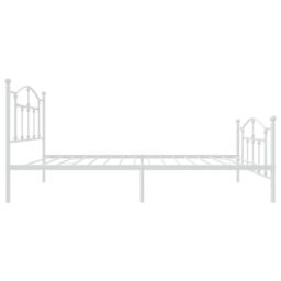 Berkfield Home Metal Bed Frame with Headboard & Footboard White 90x190 cm Single - thumbnail 6