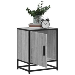 Berkfield Home Bedside Cabinets 2 pcs Grey Sonoma 40x31x50 cm Engineered Wood & Metal - Size: 40 x 31 x 50 cm - thumbnail 4