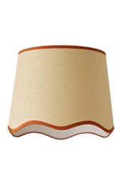ValueLights Dutton Natural Fabric Scallop Edge Ceiling Floor Table Large Lamp Shade in Burnt Orange - thumbnail 6
