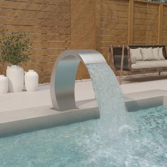 Berkfield Home Pool Fountain 22x60x70 cm Stainless Steel 304 in Silver - Size: 22 x 60 x 70 cm - image 1