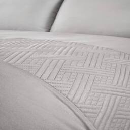 Rapport Home Nova Pinsonic Polyester Luxury Duvet Cover Set with Pillowcase in Grey - Size: King - thumbnail 3