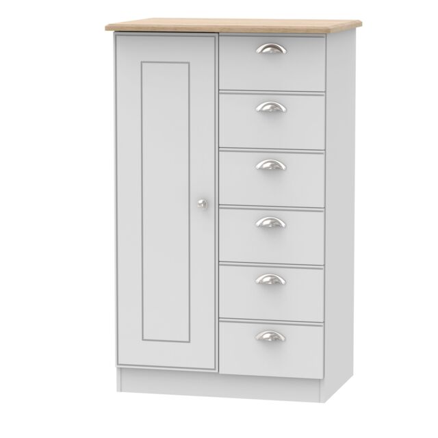 Ready Assembled 2 U Albert 1 Door 5 Drawer Childrens Wardrobe (Ready Assembled) in Grey