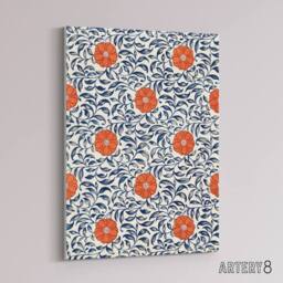 "Artery8 Owen Jones Simple Red Flower Bloom Pattern Canvas Wall Art Print in White - Size: W12"" x H16""" - thumbnail 2