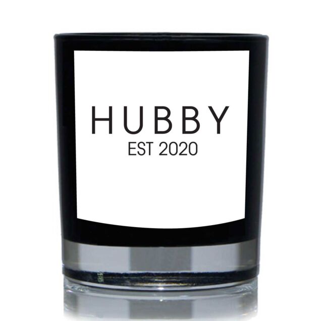 60 SECOND MAKEOVER Anniversary Valentines Candle Hubby Est Candle Gift 20cl Candle in Black