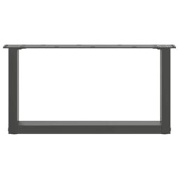 Berkfield Home Coffee Table Legs U-Shaped 2 pcs Anthracite 60x(30-31) cm Steel in Black - thumbnail 5