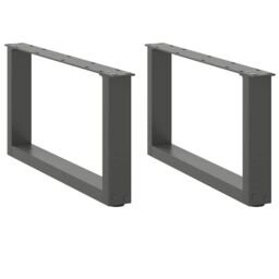 Berkfield Home Coffee Table Legs U-Shaped 2 pcs Anthracite 60x(30-31) cm Steel in Black - thumbnail 1