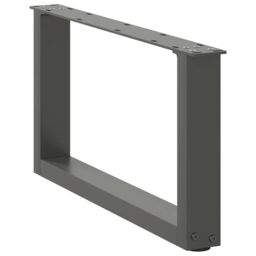 Berkfield Home Coffee Table Legs U-Shaped 2 pcs Anthracite 60x(30-31) cm Steel in Black - thumbnail 4