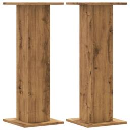 Berkfield Home Plant Stands 2 pcs Artisian Oak 30x30x80 cm Engineered Wood in Brown - Size: 30 x 30 x 80 cm - thumbnail 3