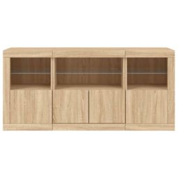 Berkfield Home Sideboard with LED Lights Sonoma Oak 142.5x37x67 cm in Brown - thumbnail 6