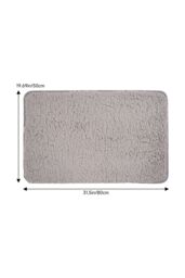 Living and Home Non-Slip Polyester Bath Mat in Grey - Size: 50 cm x 80 cm - thumbnail 8