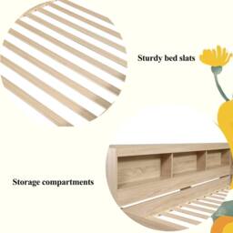 BTM Storage Bed with Ample Space, Durable for Adults & Teens in Natural - Size: Single - thumbnail 7
