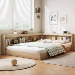 BTM Storage Bed with Ample Space, Durable for Adults & Teens in Natural - Size: Single - thumbnail 3
