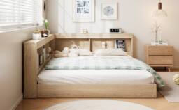 BTM Storage Bed with Ample Space, Durable for Adults & Teens in Natural - Size: Single - thumbnail 9