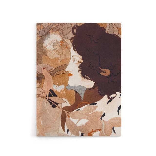 "Artery8 Femme Fatale Portrait Painting Canvas Wall Art Print de Feure in Brown - Size: W18"" x H24""" - image 1