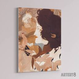 "Artery8 Femme Fatale Portrait Painting Canvas Wall Art Print de Feure in Brown - Size: W18"" x H24""" - thumbnail 2