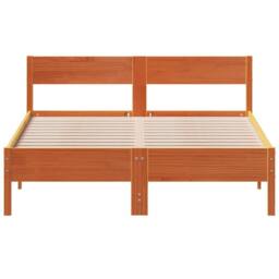 Berkfield Home Bed Frame without Mattress Wax Brown 140x200 cm Solid Wood Pine - thumbnail 4