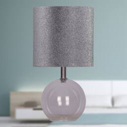 First Choice Lighting Set of 2 Buck - Clear Glass Globe Table Lamps with Glitter Shade - thumbnail 5