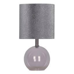 First Choice Lighting Set of 2 Buck - Clear Glass Globe Table Lamps with Glitter Shade - thumbnail 2
