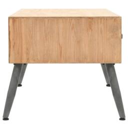 Berkfield Home Decorative Coffee Table Solid Fir Wood 115x55x50 cm in Brown - Size: 115 x 55 x 50 cm - thumbnail 4