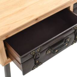 Berkfield Home Decorative Coffee Table Solid Fir Wood 115x55x50 cm in Brown - Size: 115 x 55 x 50 cm - thumbnail 6