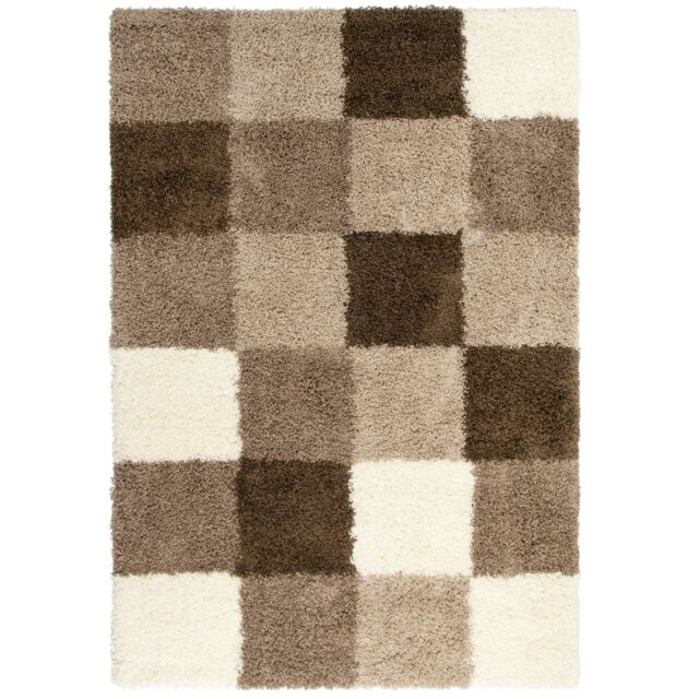Bravich LTD Checked Thick Shaggy Rug - California in Cream - Size: 60 cm x 230 cm - image 1