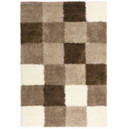 Bravich LTD Checked Thick Shaggy Rug - California in Cream - Size: 60 cm x 230 cm - thumbnail 1