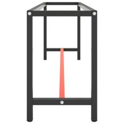 Berkfield Home Work Bench Frame Matte Black & Matte Red 210x50x79 cm Metal - Size: 210 x 50 x 79 cm - thumbnail 4