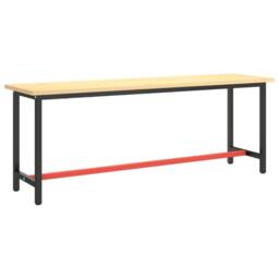 Berkfield Home Work Bench Frame Matte Black & Matte Red 210x50x79 cm Metal - Size: 210 x 50 x 79 cm - thumbnail 2