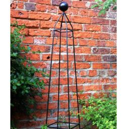 Poppyforge Cleo 6Ft Obelisk, Plant Support, Steel - L32 x W32 x H182.9 cm - Black - thumbnail 2