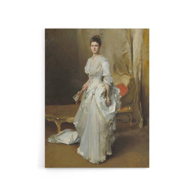 "Artery8 Mrs Henry White Portrait John Singer Sargent Canvas Wall Art Print in Brown - Size: W12"" x H16""" - image 1