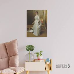 "Artery8 Mrs Henry White Portrait John Singer Sargent Canvas Wall Art Print in Brown - Size: W12"" x H16""" - thumbnail 3