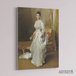 "Artery8 Mrs Henry White Portrait John Singer Sargent Canvas Wall Art Print in Brown - Size: W12"" x H16""" - thumbnail 2