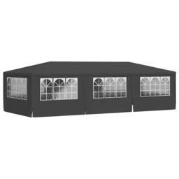 Berkfield Home Professional Party Tent with Side Walls 4x9 m Anthracite 90 g/m? in Dark Grey - thumbnail 6