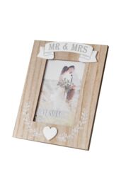"Love story Photo Frame Mr & Mrs 4"" x 6"" in Light Beige" - thumbnail 1