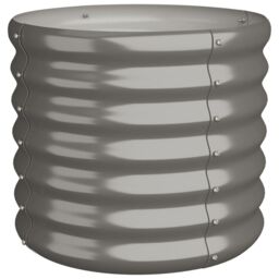 Berkfield Home Garden Planter Powder-coated Steel 40x40x36 cm Grey - Size: 40 x 40 x 36 cm - thumbnail 2