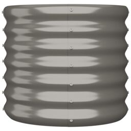 Berkfield Home Garden Planter Powder-coated Steel 40x40x36 cm Grey - Size: 40 x 40 x 36 cm - thumbnail 3