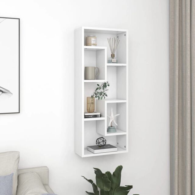 Berkfield Home Wall Shelf White 36x16x90 cm Engineered Wood - Size: 36 x 16 x 90 cm - image 1