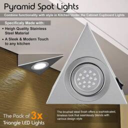 ATEK 3Pack Under Cabinet Lights, LED Motion Sensor Lights Indoor, Dimmable Under Cupboard Kitchen Lights, Stick on Magnetic Wardrobe in Silver - thumbnail 5