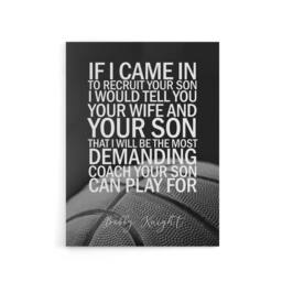 "Artery8 Basketball Coach Bobby Knight Sport Quote Canvas Wall Art Print in Grey - Size: W18"" x H24""" - thumbnail 1